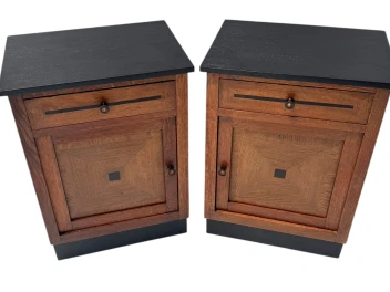 Two Art Deco Modernist Nightstands or Bedside Tables, 1920s